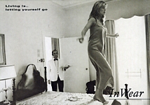b/w In Wear 95 bed walk postcard