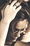 unknown scandinavian mag. - 1995  b/w hands in hair, glasses
