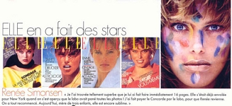 french ELLE 30. June 2003 #3000 - 4 of her french ELLE covers and pic with many colors in face