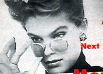 b/w "coming next month"- U.S. Mademoiselle 9-1984 "RIGHT PLACE,..." serie by Michel Comte