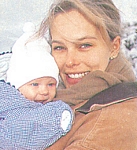 danish Billed Bladet 3. Mar. 1994 - holding baby Ulrikke outside snow 2
