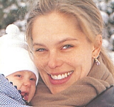 danish Billed Bladet 3. Mar. 1994 - holding baby Ulrikke outside snow 3