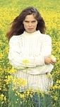 U.K. Hello 2. June 1990 yellow field with apple white wool-pullover