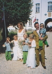 wedding photo taken by Julie Aug. 2000 - with the kids before the church 1